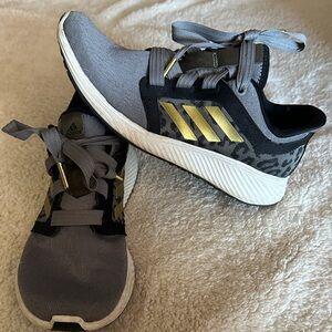 Adidas Gray and Gold Athletic Shoes